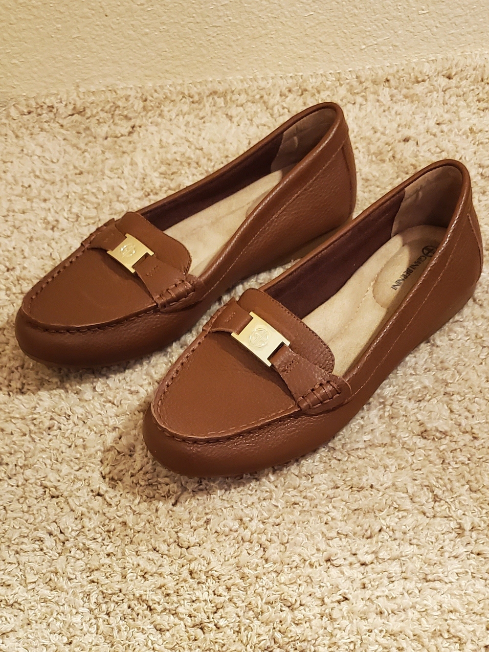 Giani  Bernini Brown Leather-Look Loafers 6M